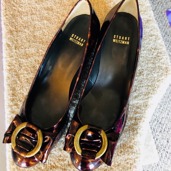 ⭐️2X HP⭐️Stuart Weitzman Semi Wedge Tortoise Shell - Picture 4 of 8